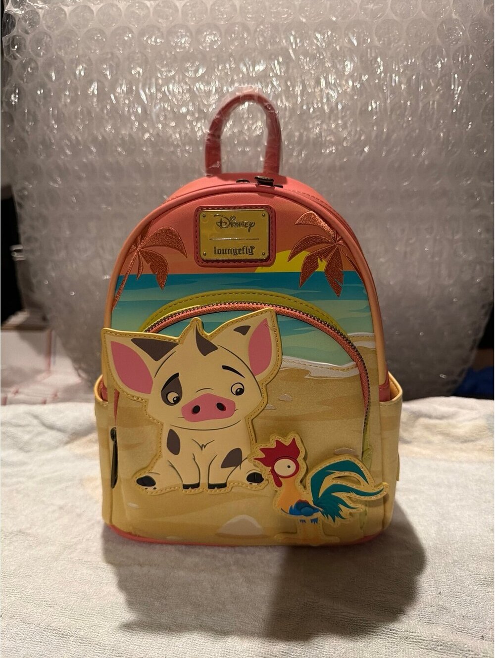 Loungefly Disney Moana PUA & Hei Hei Sunset Mini Backpack NWT